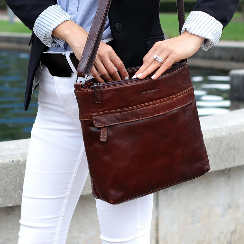 Jack Georges Voyager Zip Top Crossbody Hobo