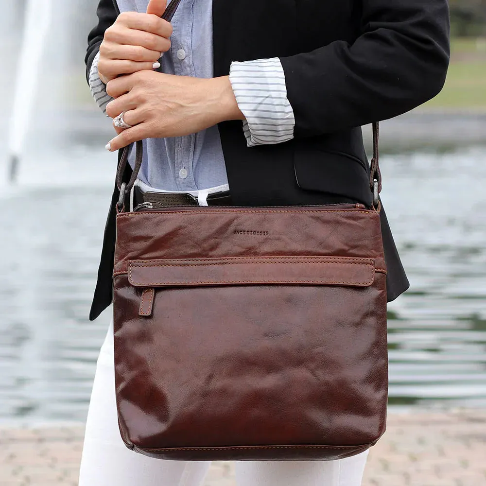 Jack Georges Voyager Zip Top Crossbody Hobo