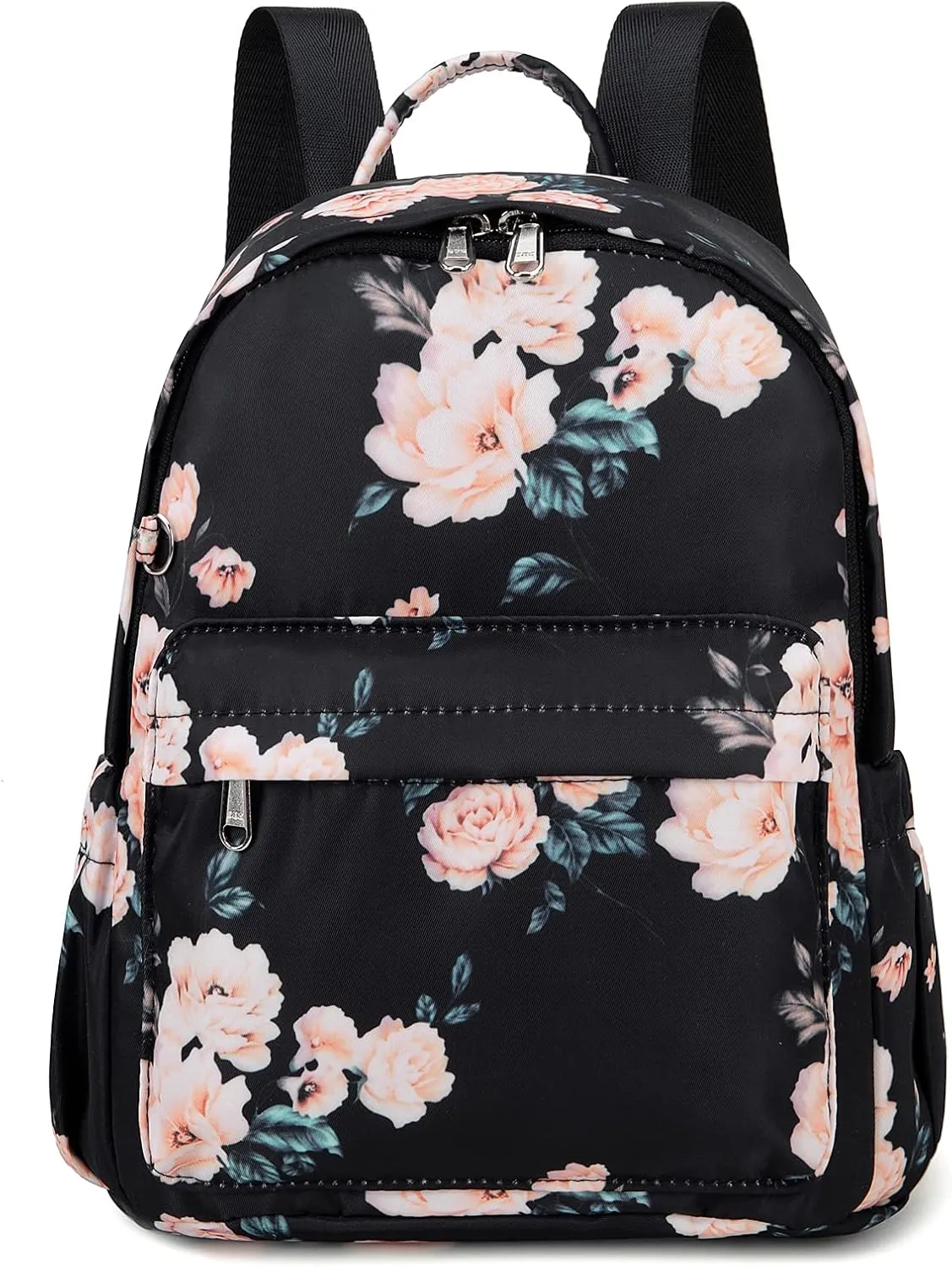 JIANYA Floral Mini Backpack Purse Small Backpacks for Women Teens, Black