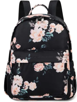 JIANYA Floral Mini Backpack Purse Small Backpacks for Women Teens, Black