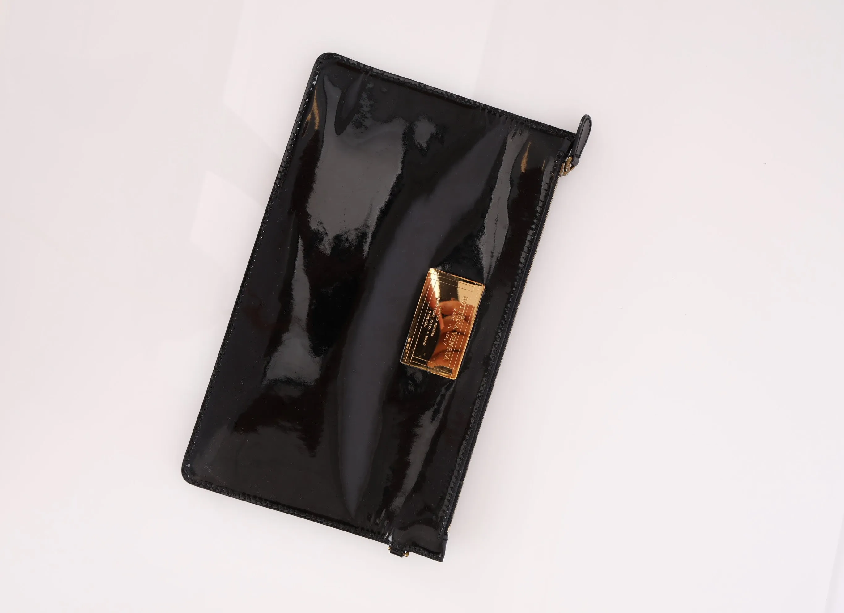 Limited Edition Bottega Veneta Patent Small Cabat Tote w/ Pouch