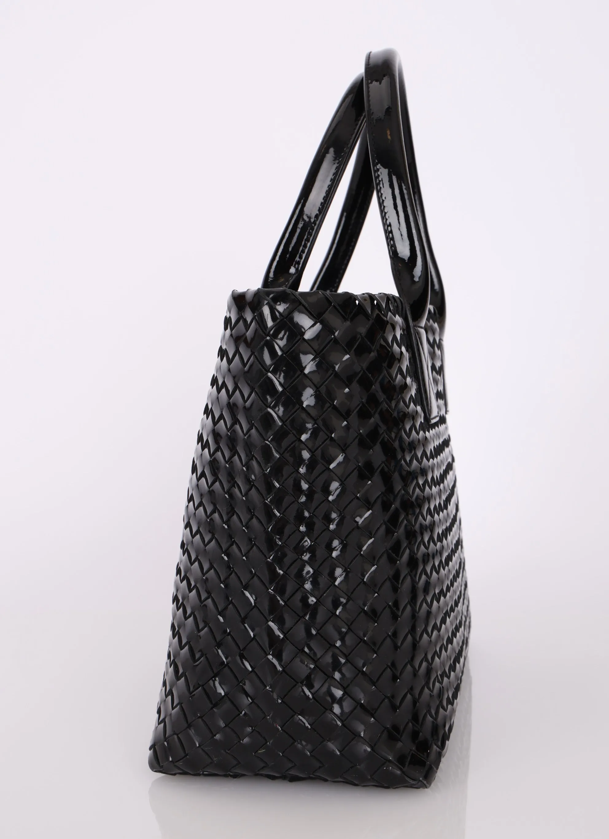 Limited Edition Bottega Veneta Patent Small Cabat Tote w/ Pouch