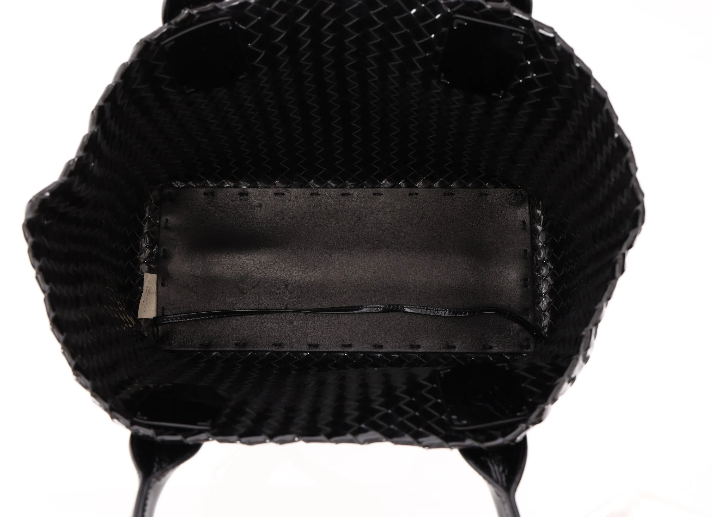 Limited Edition Bottega Veneta Patent Small Cabat Tote w/ Pouch