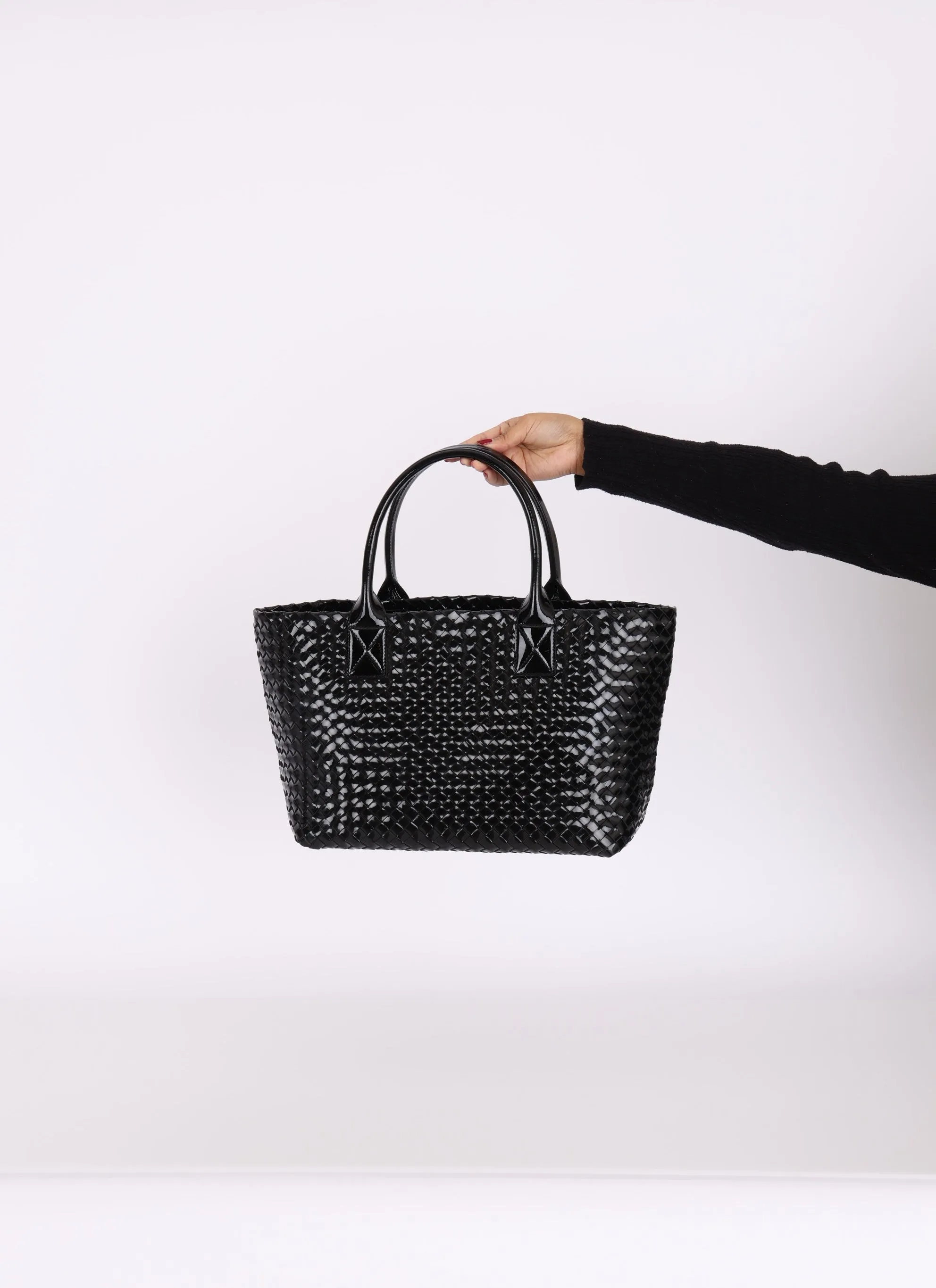 Limited Edition Bottega Veneta Patent Small Cabat Tote w/ Pouch