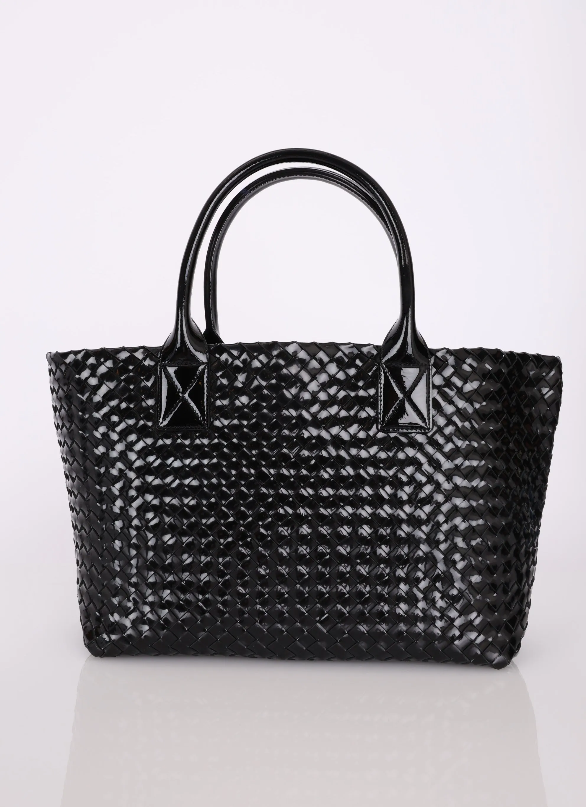 Limited Edition Bottega Veneta Patent Small Cabat Tote w/ Pouch