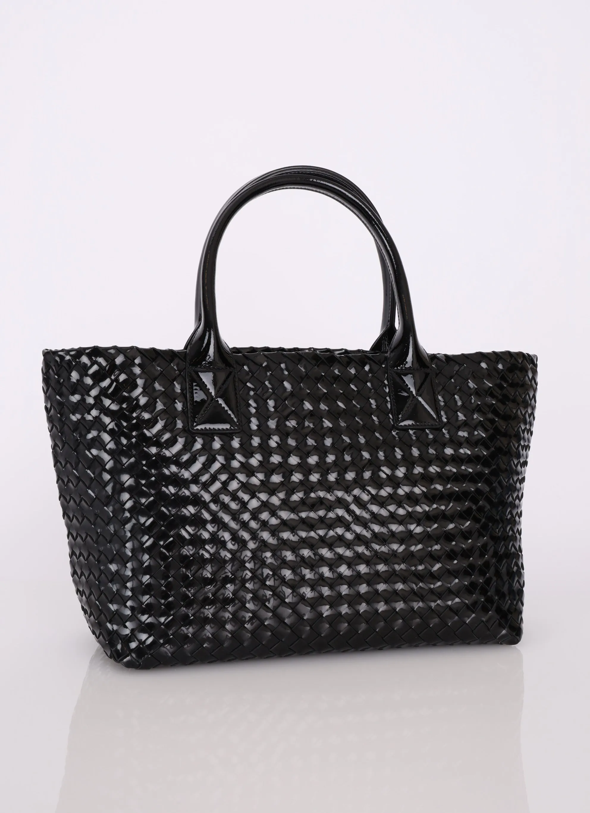 Limited Edition Bottega Veneta Patent Small Cabat Tote w/ Pouch