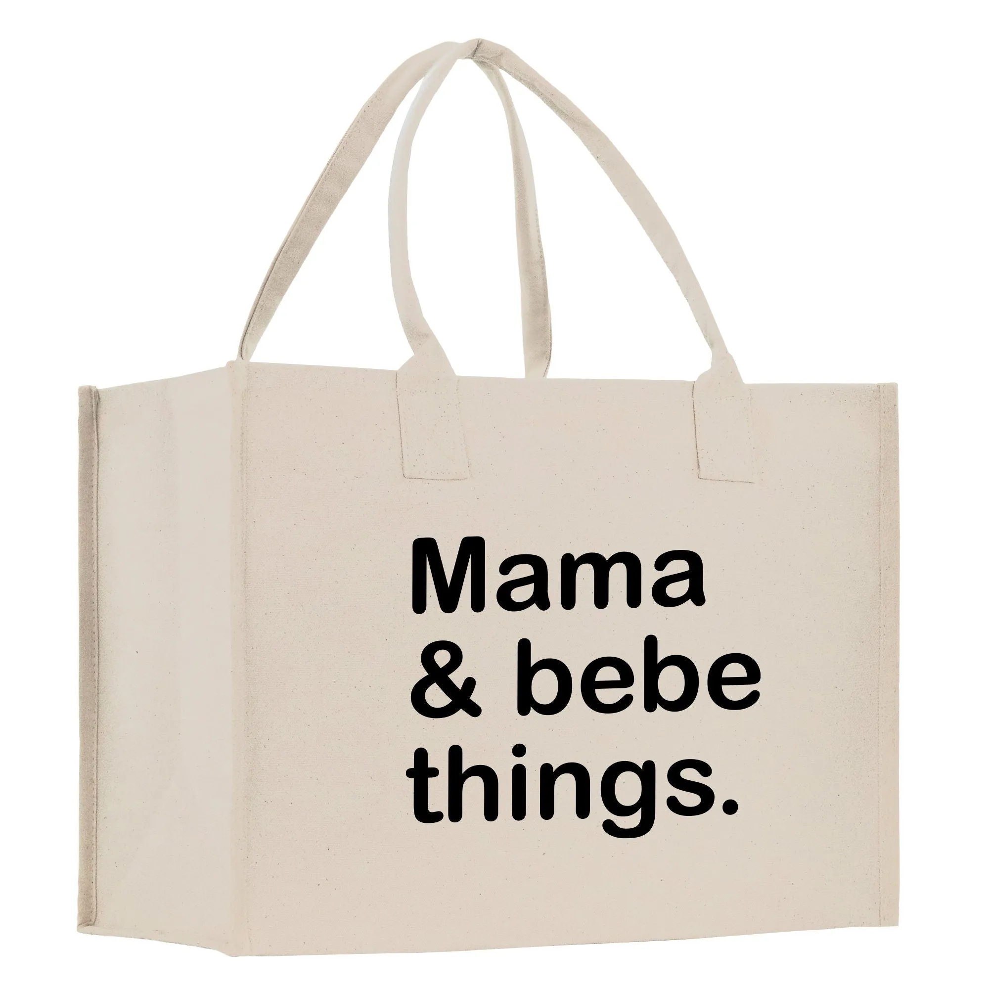 Mama & Bebe Things Cotton Canvas Tote Bag New Mom Gift Tote Bag Baby Care Tote Baby Shower Gift New Mom Est Bag