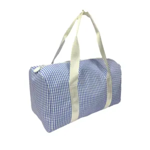 Mini Duffle bag- gingham sky blue