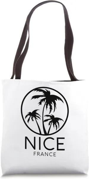Nice France French Riviera Paris Europe Beach Palm Trees Tote Bag