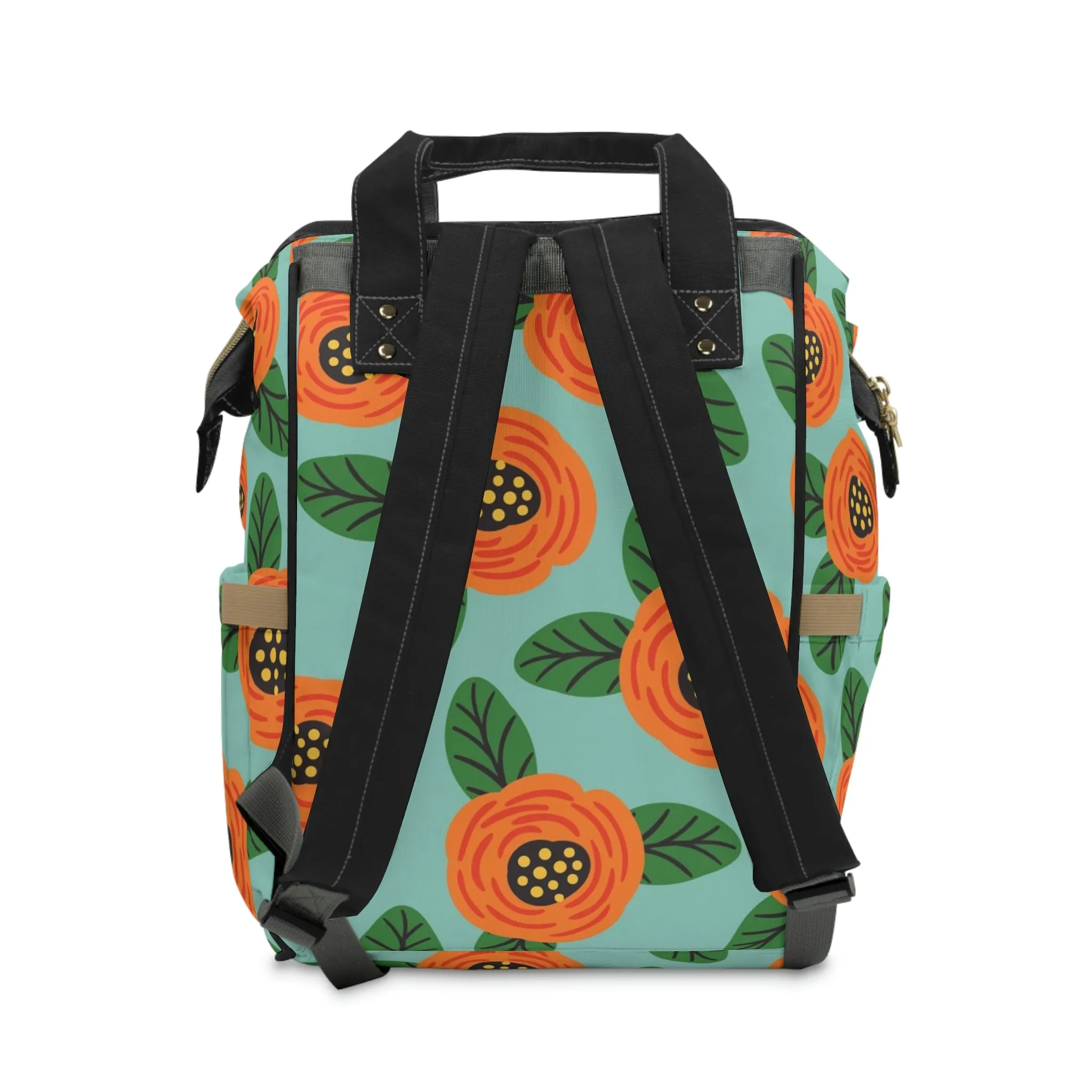 Orange Floral Backpack