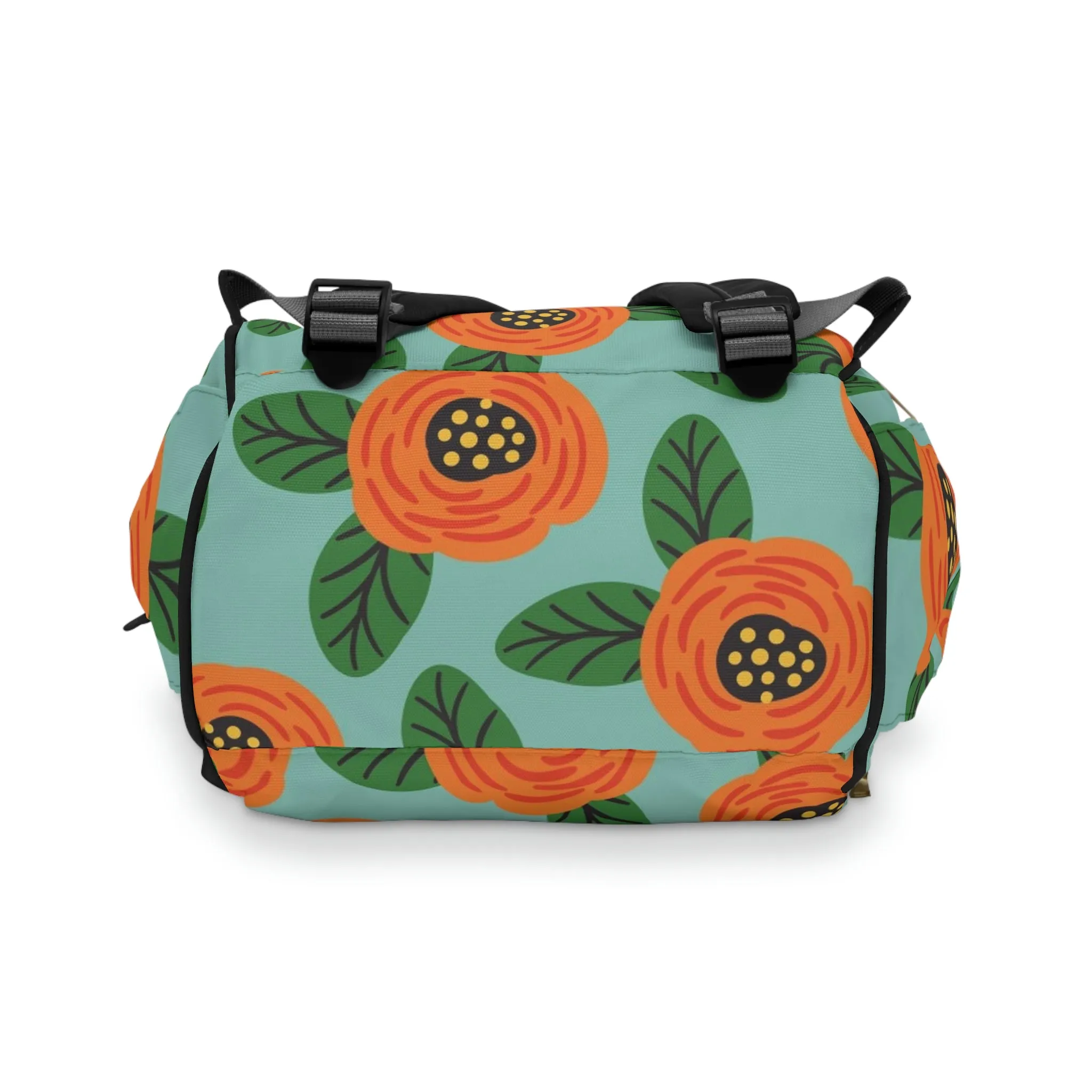 Orange Floral Backpack