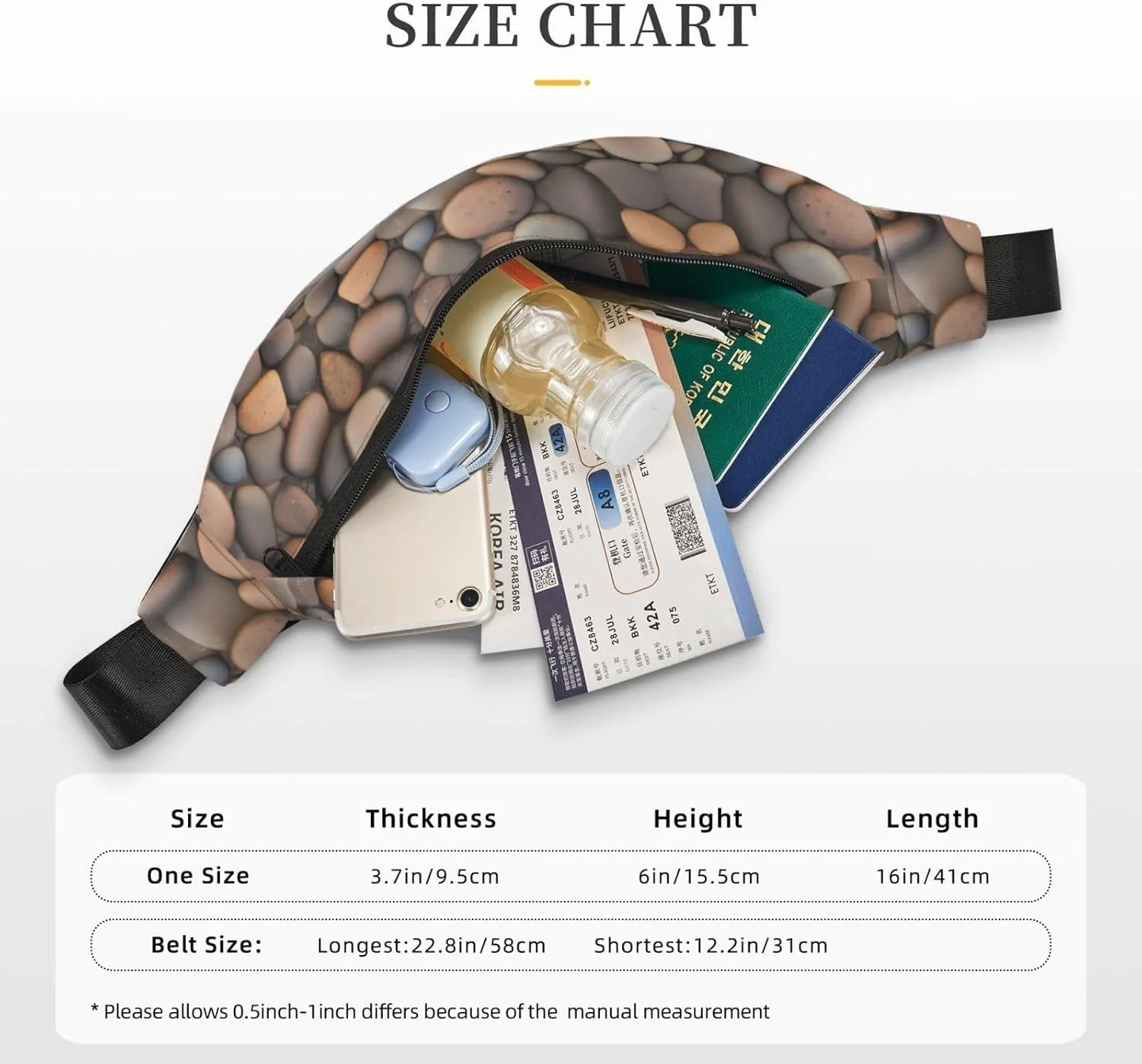 Pebbles in the beach Fashion Crossbody Appearance High capacity outdoor with Adjustable Comfortable Work Leisure Versatile, RXZER23