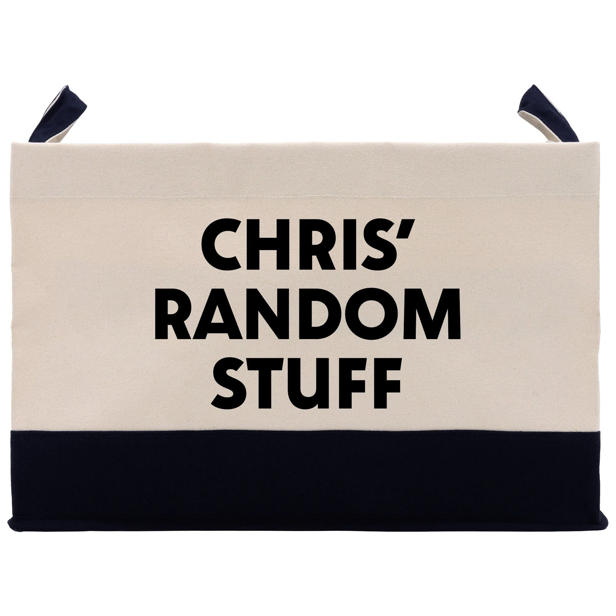 Personalized Name Random Stuff Crap Cotton Canvas Storage Bag Custom Name Storage Bin Storage Tubs Mudroom Storage