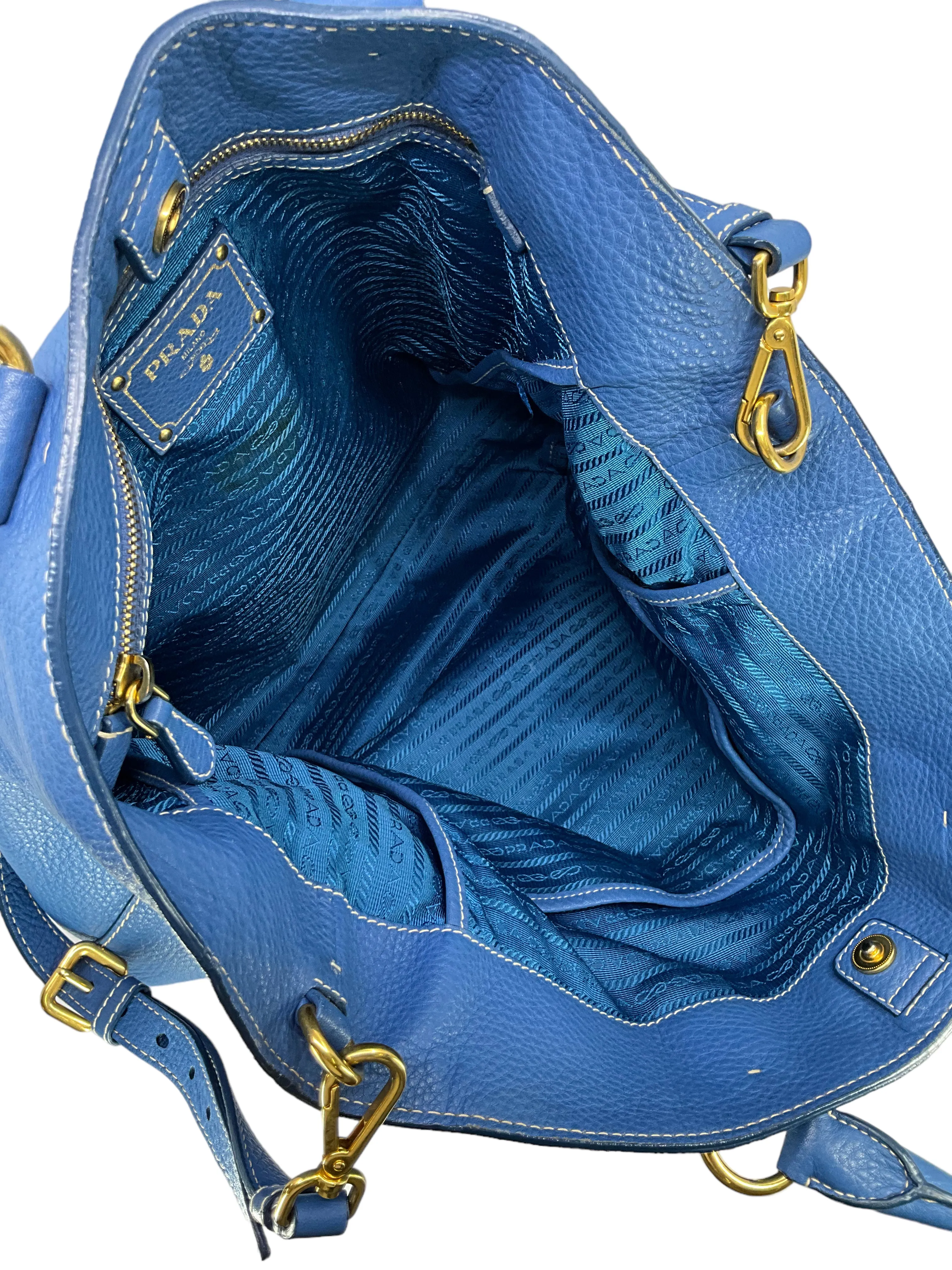 Prada Vitello Daino Open Shopper Tote Bag
