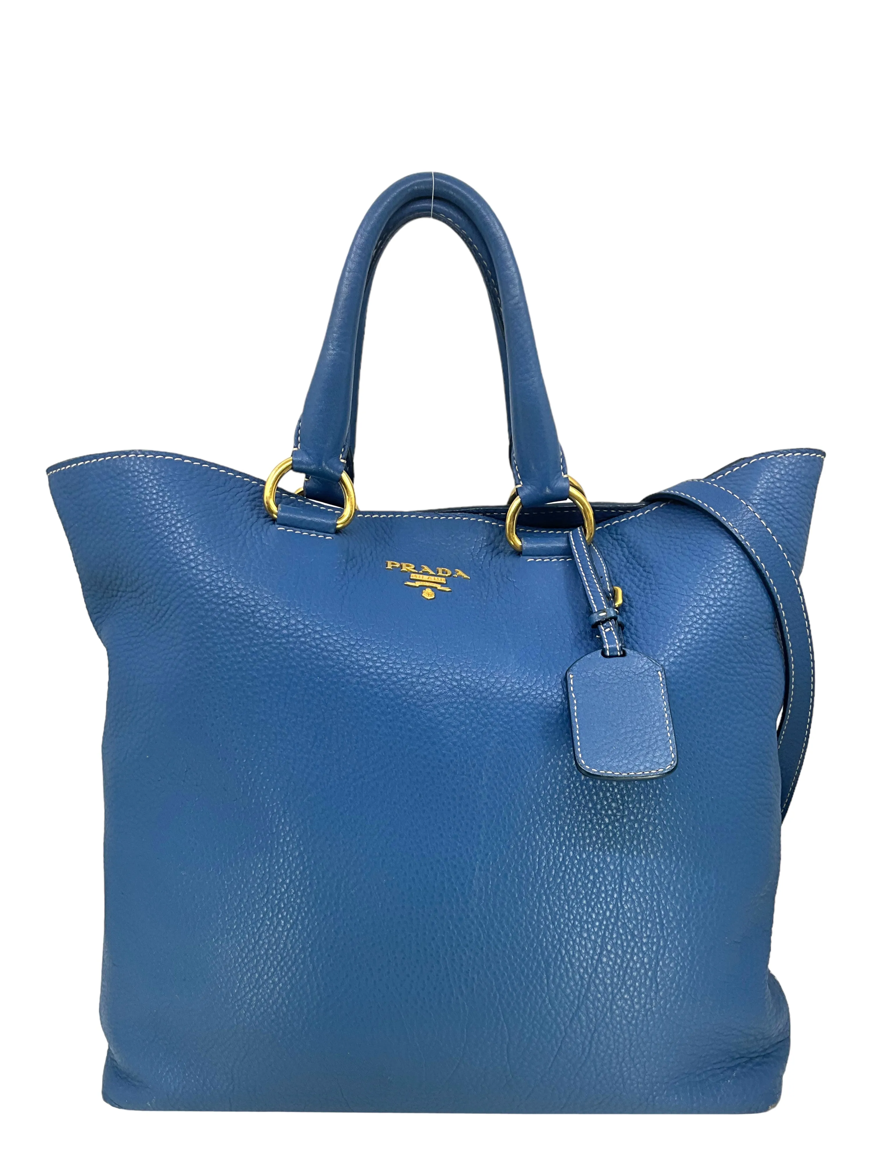 Prada Vitello Daino Open Shopper Tote Bag