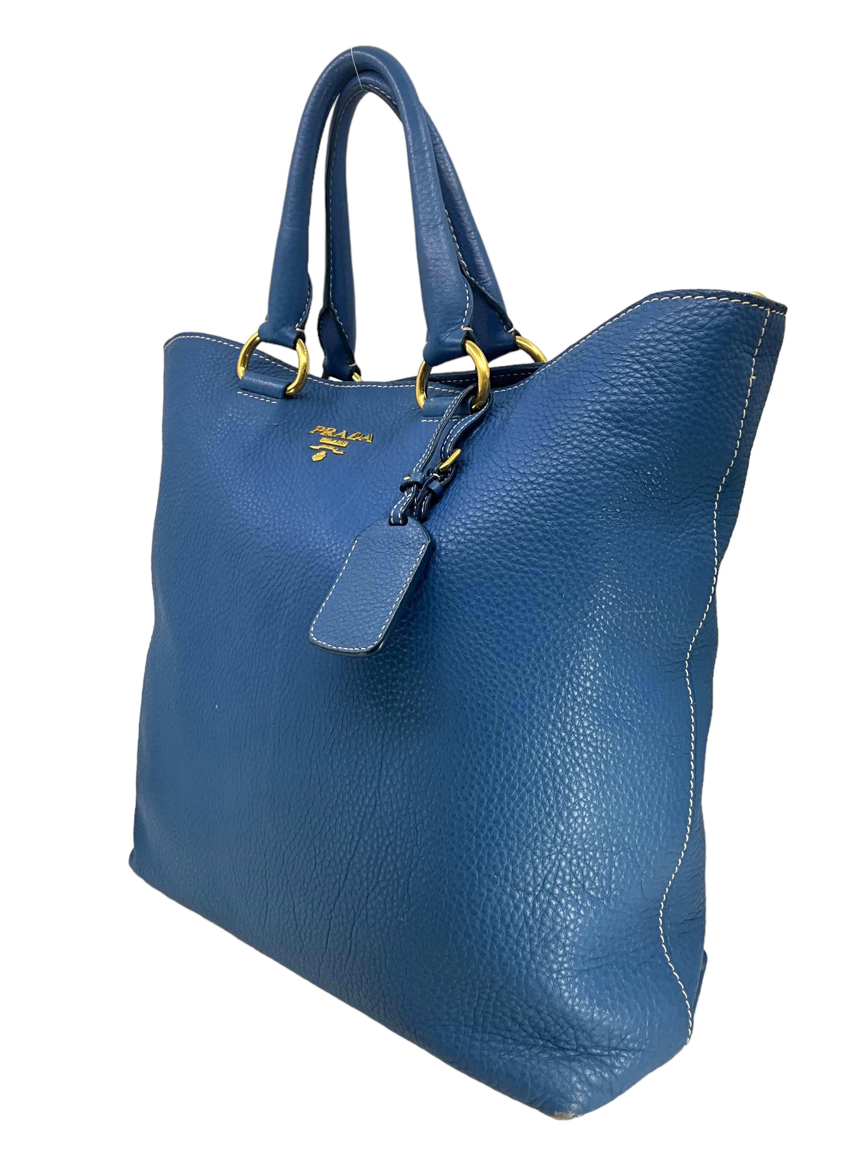 Prada Vitello Daino Open Shopper Tote Bag