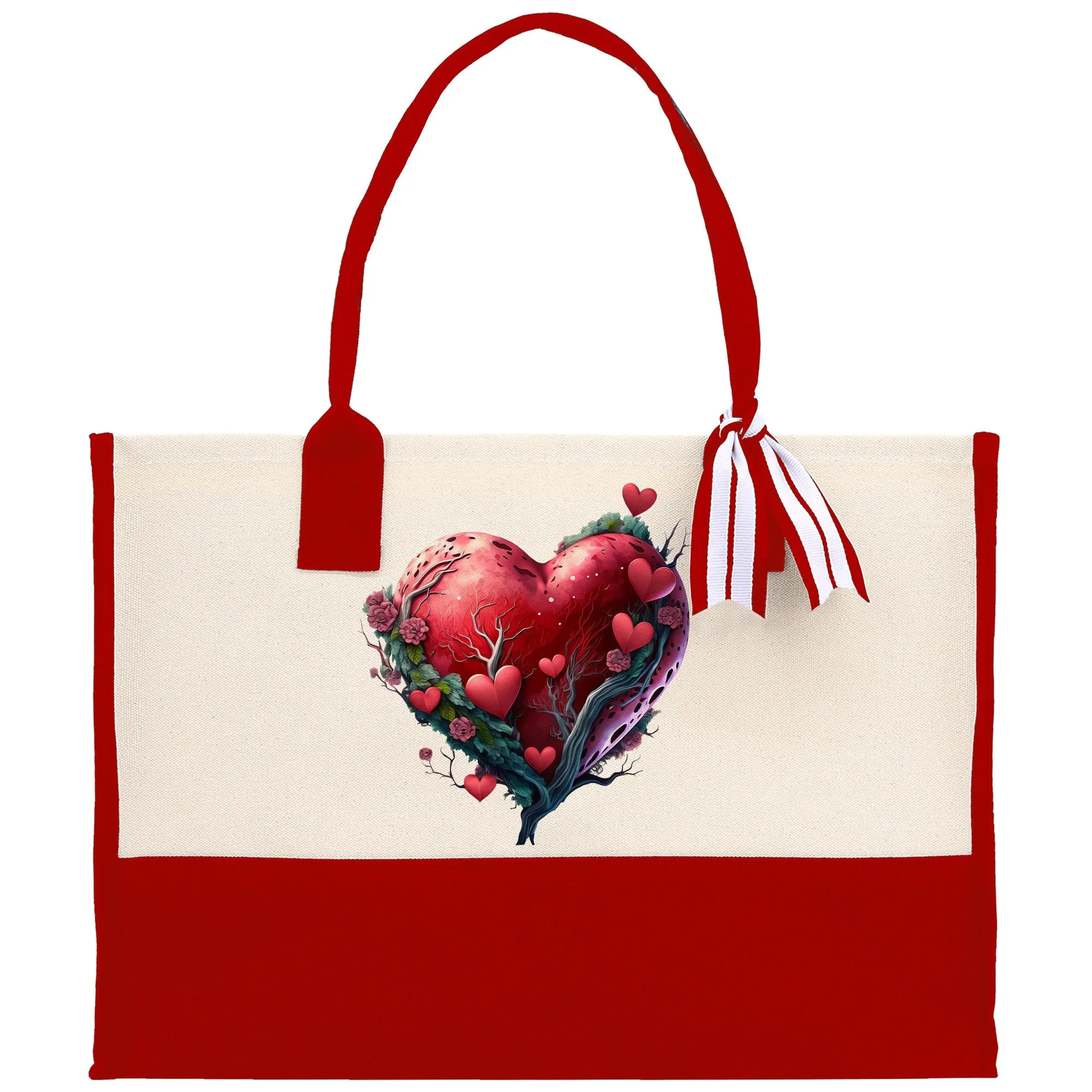 Red Hearts Valentine's day gifts for her True Love Tote Bag Custom Gift Bag Valentine TMC-L-VD1010