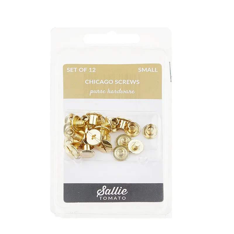 Sallie Tomato Small Chicago Screws 6mm - Set of 12 Gold
