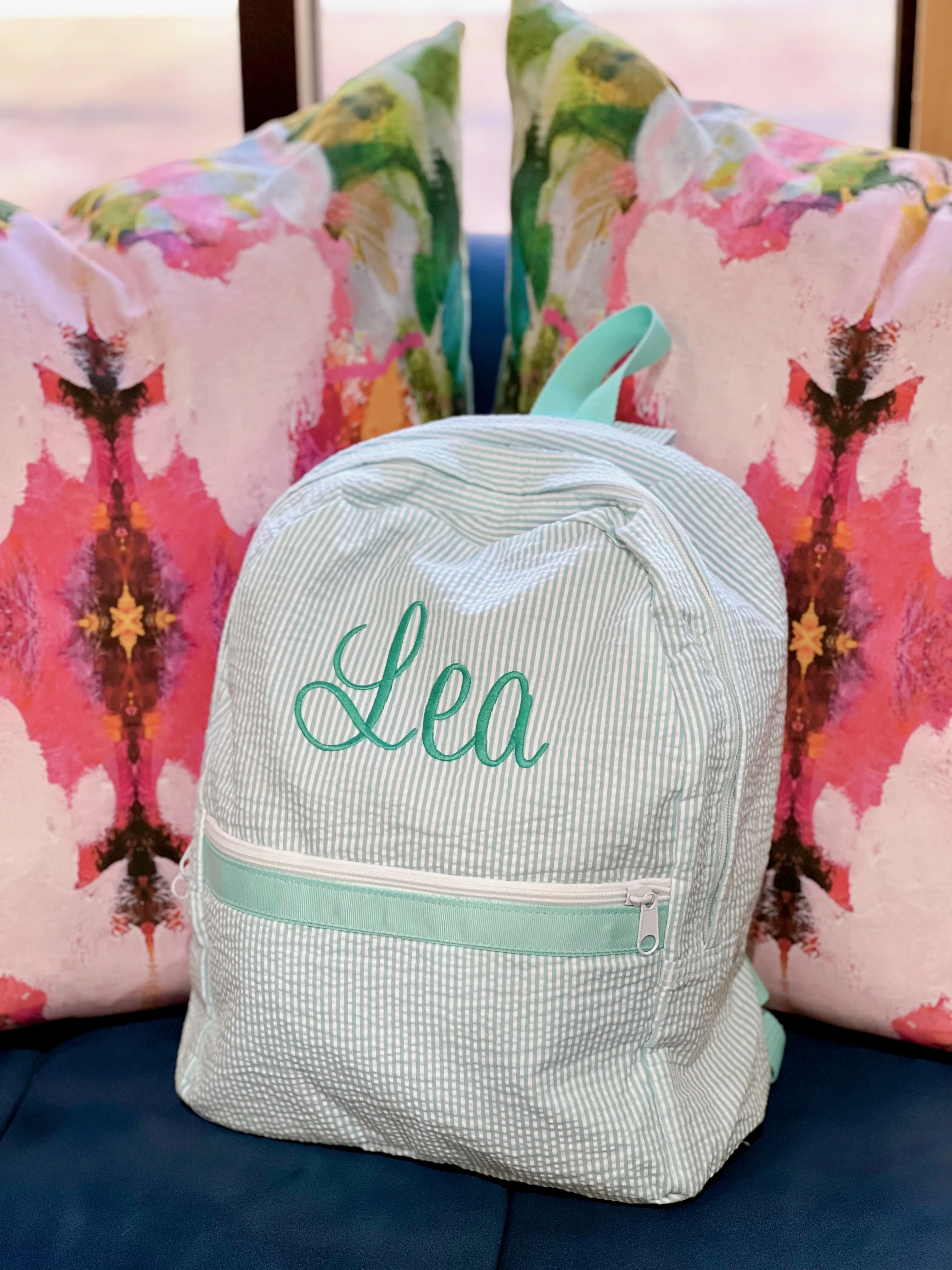 Seersucker Backpack - Mint