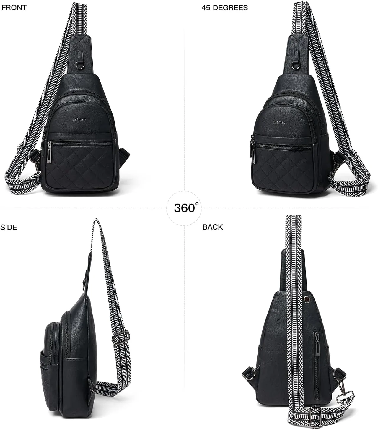 Sling Bag For Women Fanny Pack Crossbody Travel Shoulder Belt Bags Tote Backpack Purse Faux Leather