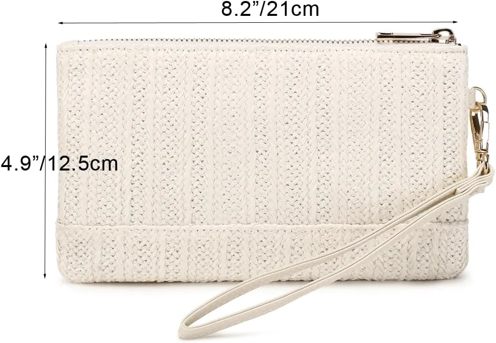 Straw Clutch Purse for Beach Summer Vacation Bag Woven Handbag for Women