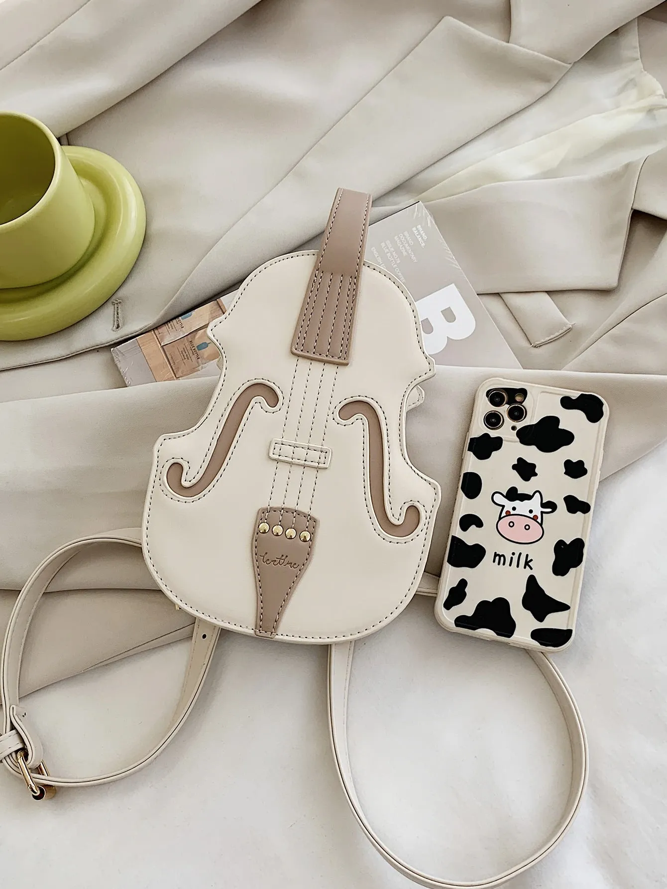 Violin Design Satchel Bag