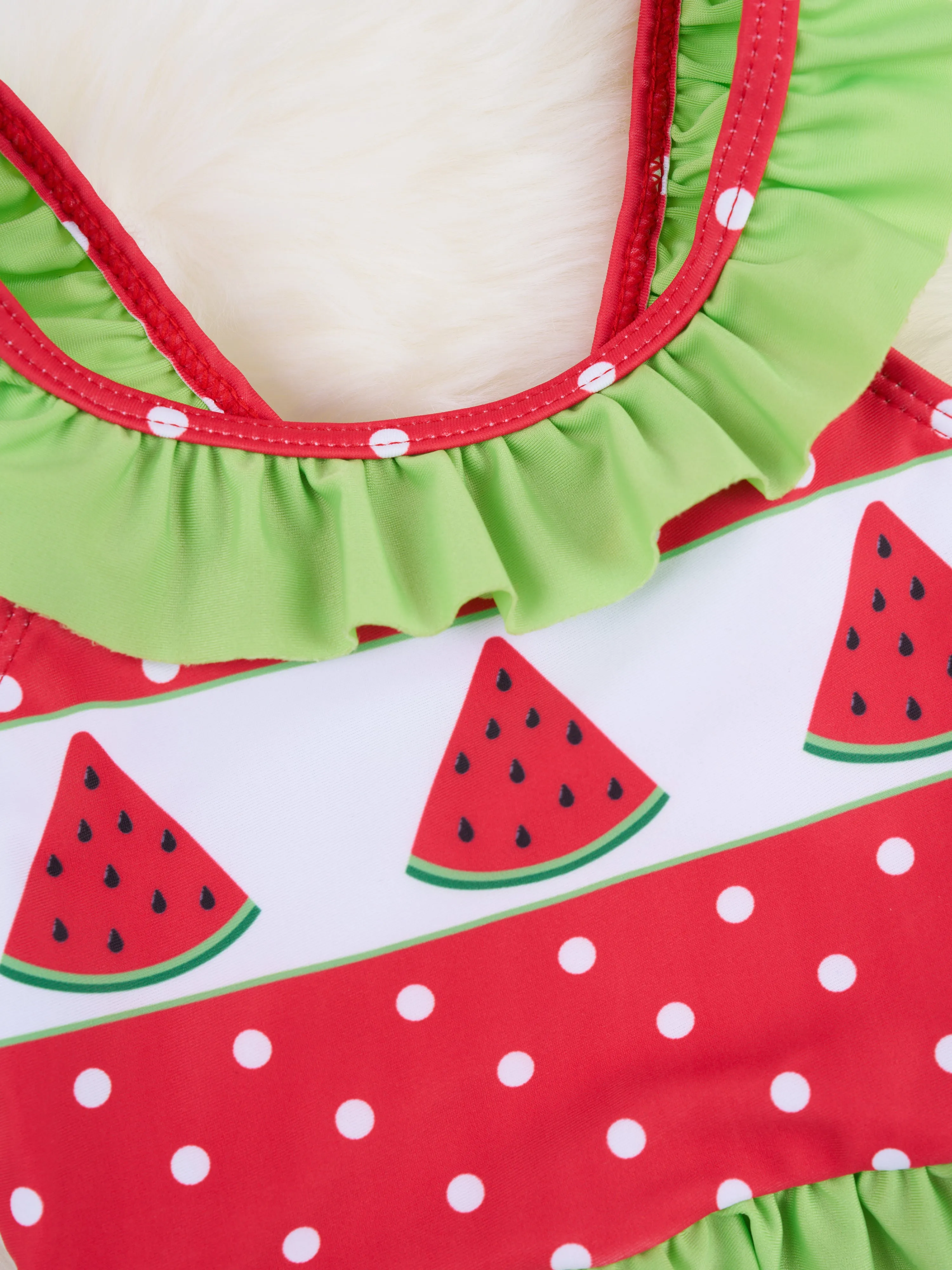 Watermelon Ruffle One-Piece Swimsuit