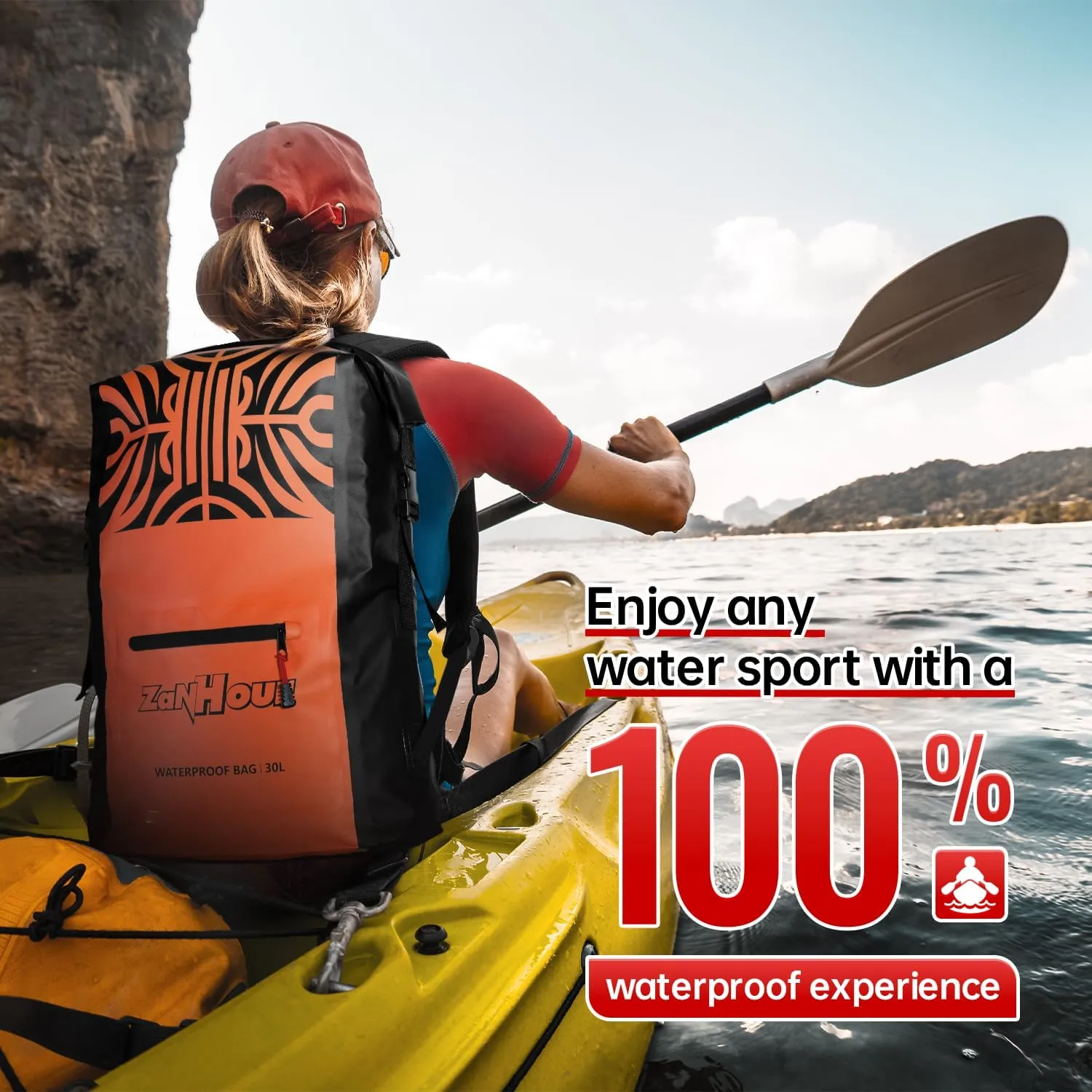 Waterproof Dry Bag with Roll Top - 25L /30L Waterproof Backpack for Kayaking, Swimming, Beach, Hiking