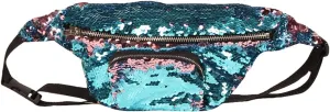 Women Men Glitter Mermaid Sequins Fanny Pack Contrast Color Rave Beach Waist Bag Chest Pack Corss-body Bag Purse Pouch Champagne Gold, Blue Pink