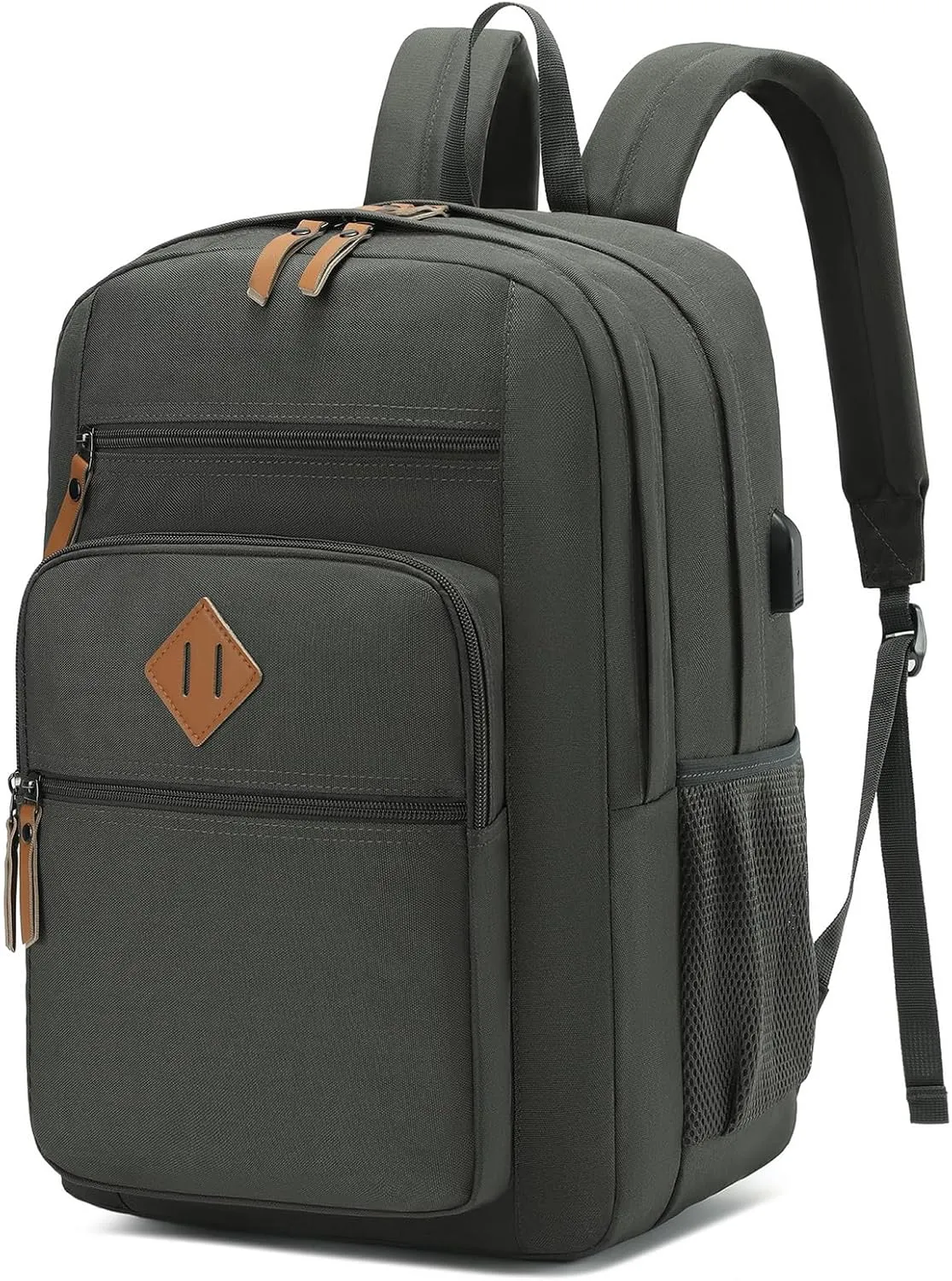 YGR Classic Carry-on Travel Backpack for Men and Women, Anti Theft Laptop Backpack with USB Charging Port for Work, Large Computer Backpack for College, Water Resistant, Outdoor Sports, Work, Grey