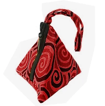 Zipped Pyramid Purse / Bead Pouch (Red)